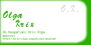 olga krix business card